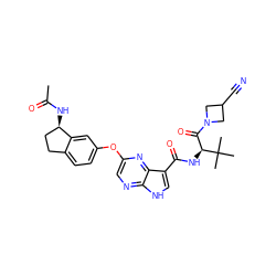 CC(=O)N[C@@H]1CCc2ccc(Oc3cnc4[nH]cc(C(=O)N[C@@H](C(=O)N5CC(C#N)C5)C(C)(C)C)c4n3)cc21 ZINC000096269455