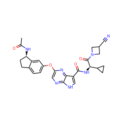 CC(=O)N[C@@H]1CCc2ccc(Oc3cnc4[nH]cc(C(=O)N[C@@H](C(=O)N5CC(C#N)C5)C5CC5)c4n3)cc21 ZINC000096269453