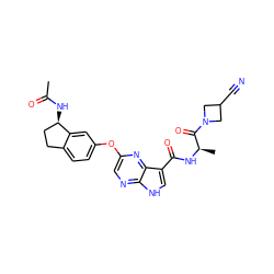 CC(=O)N[C@@H]1CCc2ccc(Oc3cnc4[nH]cc(C(=O)N[C@H](C)C(=O)N5CC(C#N)C5)c4n3)cc21 ZINC000096269456