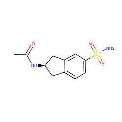 CC(=O)N[C@@H]1Cc2ccc(S(N)(=O)=O)cc2C1 ZINC000013686369