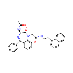 CC(=O)N[C@@H]1N=C(c2ccccc2)c2ccccc2N(CC(=O)NCCc2cccc3ccccc23)C1=O ZINC000028758173