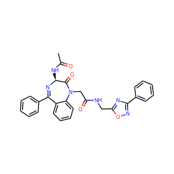 CC(=O)N[C@@H]1N=C(c2ccccc2)c2ccccc2N(CC(=O)NCc2nc(-c3ccccc3)no2)C1=O ZINC000028759610