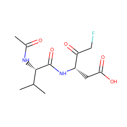 CC(=O)N[C@H](C(=O)N[C@@H](CC(=O)O)C(=O)CF)C(C)C ZINC000028394872