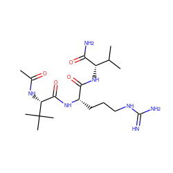 CC(=O)N[C@H](C(=O)N[C@@H](CCCNC(=N)N)C(=O)N[C@H](C(N)=O)C(C)C)C(C)(C)C ZINC000149742948