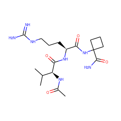 CC(=O)N[C@H](C(=O)N[C@@H](CCCNC(=N)N)C(=O)NC1(C(N)=O)CCC1)C(C)C ZINC000149745374