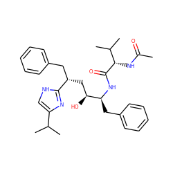 CC(=O)N[C@H](C(=O)N[C@@H](Cc1ccccc1)[C@@H](O)C[C@@H](Cc1ccccc1)c1nc(C(C)C)c[nH]1)C(C)C ZINC000026498978