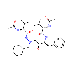 CC(=O)N[C@H](C(=O)N[C@@H](Cc1ccccc1)[C@@H](O)CN(CC1CCCCC1)NC(=O)[C@@H](NC(C)=O)C(C)C)C(C)C ZINC000003922084