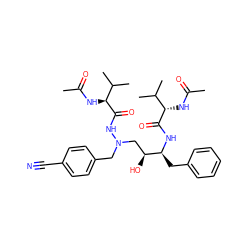 CC(=O)N[C@H](C(=O)N[C@@H](Cc1ccccc1)[C@@H](O)CN(Cc1ccc(C#N)cc1)NC(=O)[C@@H](NC(C)=O)C(C)C)C(C)C ZINC000026723247