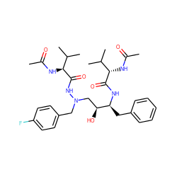 CC(=O)N[C@H](C(=O)N[C@@H](Cc1ccccc1)[C@@H](O)CN(Cc1ccc(F)cc1)NC(=O)[C@@H](NC(C)=O)C(C)C)C(C)C ZINC000026728489