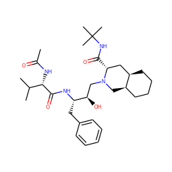 CC(=O)N[C@H](C(=O)N[C@@H](Cc1ccccc1)[C@H](O)CN1C[C@@H]2CCCC[C@@H]2C[C@H]1C(=O)NC(C)(C)C)C(C)C ZINC000026375473