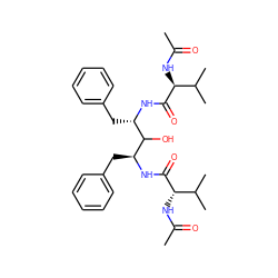 CC(=O)N[C@H](C(=O)N[C@@H](Cc1ccccc1)C(O)[C@H](Cc1ccccc1)NC(=O)[C@@H](NC(C)=O)C(C)C)C(C)C ZINC000025998639