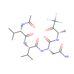 CC(=O)N[C@H](C(=O)N[C@H](C(=O)N[C@@H](CC(N)=O)C(=O)N[C@@H](C)C(=O)C(F)(F)F)C(C)C)C(C)C ZINC000013775822