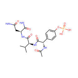 CC(=O)N[C@H](C(=O)N[C@H](C(=O)N[C@@H](CC(N)=O)C(N)=O)C(C)C)c1ccc(OP(=O)(O)O)cc1 ZINC000026742219