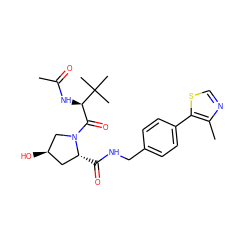 CC(=O)N[C@H](C(=O)N1C[C@H](O)C[C@H]1C(=O)NCc1ccc(-c2scnc2C)cc1)C(C)(C)C ZINC000098208447