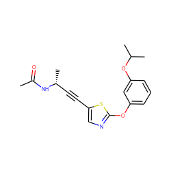 CC(=O)N[C@H](C)C#Cc1cnc(Oc2cccc(OC(C)C)c2)s1 ZINC000036185014