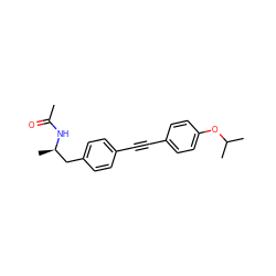 CC(=O)N[C@H](C)Cc1ccc(C#Cc2ccc(OC(C)C)cc2)cc1 ZINC000113411997