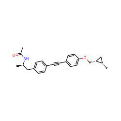 CC(=O)N[C@H](C)Cc1ccc(C#Cc2ccc(OC[C@@H]3C[C@@H]3C)cc2)cc1 ZINC000169706310