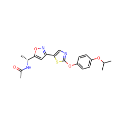 CC(=O)N[C@H](C)c1cc(-c2cnc(Oc3ccc(OC(C)C)cc3)s2)no1 ZINC000035259987