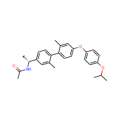 CC(=O)N[C@H](C)c1ccc(-c2ccc(Oc3ccc(OC(C)C)cc3)cc2C)c(C)c1 ZINC000045318642