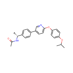 CC(=O)N[C@H](C)c1ccc(-c2ccc(Oc3ccc(OC(C)C)cc3)nc2)cc1 ZINC000045245592