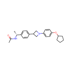 CC(=O)N[C@H](C)c1ccc(C2CN(c3ccc(OC4CCCC4)cc3)C2)cc1 ZINC000149973411