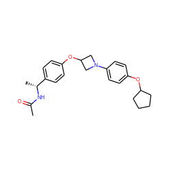 CC(=O)N[C@H](C)c1ccc(OC2CN(c3ccc(OC4CCCC4)cc3)C2)cc1 ZINC000142318943