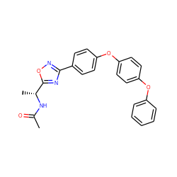 CC(=O)N[C@H](C)c1nc(-c2ccc(Oc3ccc(Oc4ccccc4)cc3)cc2)no1 ZINC001772612511