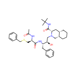 CC(=O)N[C@H](CSCc1ccccc1)C(=O)N[C@@H](Cc1ccccc1)[C@H](O)CN1C[C@H]2CCCC[C@H]2C[C@H]1C(=O)NC(C)(C)C ZINC000026735084
