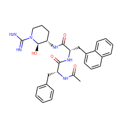 CC(=O)N[C@H](Cc1ccccc1)C(=O)N[C@@H](Cc1cccc2ccccc12)C(=O)N[C@H]1CCCN(C(=N)N)[C@@H]1O ZINC000028767208