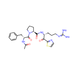 CC(=O)N[C@H](Cc1ccccc1)C(=O)N1CCC[C@H]1C(=O)N[C@H](CCCN=C(N)N)C(=O)c1nccs1 ZINC000027626662