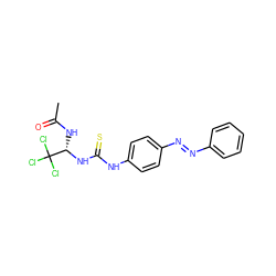 CC(=O)N[C@H](NC(=S)Nc1ccc(N=Nc2ccccc2)cc1)C(Cl)(Cl)Cl ZINC000015919685