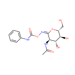 CC(=O)N[C@H]1/C(=N\OC(=O)Nc2ccccc2)O[C@H](CO)[C@@H](O)[C@@H]1O ZINC000005167377