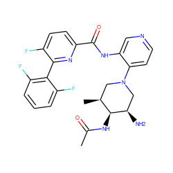 CC(=O)N[C@H]1[C@@H](C)CN(c2ccncc2NC(=O)c2ccc(F)c(-c3c(F)cccc3F)n2)C[C@H]1N ZINC000207134153