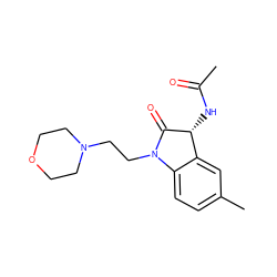 CC(=O)N[C@H]1C(=O)N(CCN2CCOCC2)c2ccc(C)cc21 ZINC000005426553