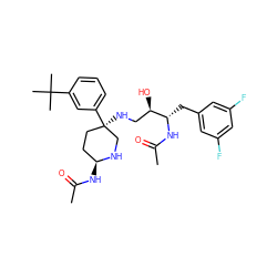 CC(=O)N[C@H]1CC[C@@](NC[C@@H](O)[C@H](Cc2cc(F)cc(F)c2)NC(C)=O)(c2cccc(C(C)(C)C)c2)CN1 ZINC000049722786