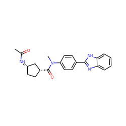 CC(=O)N[C@H]1CC[C@@H](C(=O)N(C)c2ccc(-c3nc4ccccc4[nH]3)cc2)C1 ZINC000072122854