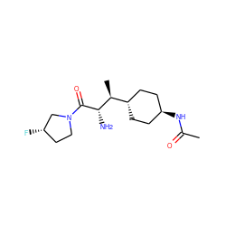 CC(=O)N[C@H]1CC[C@H]([C@H](C)[C@H](N)C(=O)N2CC[C@H](F)C2)CC1 ZINC000253660839