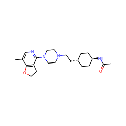 CC(=O)N[C@H]1CC[C@H](CCN2CCN(c3ncc(C)c4c3CCO4)CC2)CC1 ZINC000261070966