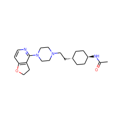 CC(=O)N[C@H]1CC[C@H](CCN2CCN(c3nccc4c3CCO4)CC2)CC1 ZINC000261169707