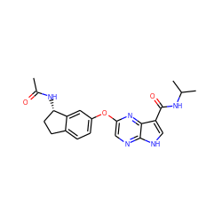 CC(=O)N[C@H]1CCc2ccc(Oc3cnc4[nH]cc(C(=O)NC(C)C)c4n3)cc21 ZINC000096269458