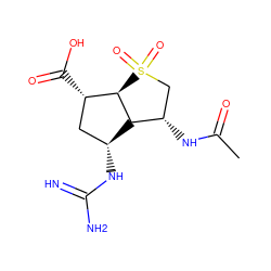 CC(=O)N[C@H]1CS(=O)(=O)[C@@H]2[C@@H](C(=O)O)C[C@@H](NC(=N)N)[C@@H]21 ZINC000169709972