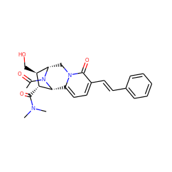 CC(=O)N1[C@@H]2c3ccc(/C=C/c4ccccc4)c(=O)n3C[C@H]1[C@H](CO)[C@H]2C(=O)N(C)C ZINC000095881549