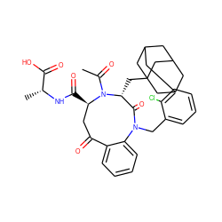 CC(=O)N1[C@H](C(=O)N[C@H](C)C(=O)O)CC(=O)c2ccccc2N(Cc2ccccc2Cl)C(=O)[C@H]1CC12CC3CC(CC(C3)C1)C2 ZINC000027108207