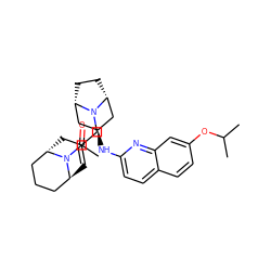 CC(=O)N1[C@H]2C=C(CN3[C@H]4CC[C@@H]3C[C@@H](Nc3ccc5ccc(OC(C)C)cc5n3)C4)C[C@H]1CCC2 ZINC000101137514