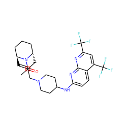 CC(=O)N1[C@H]2C=C(CN3CCC(Nc4ccc5c(C(F)(F)F)cc(C(F)(F)F)nc5n4)CC3)C[C@H]1CCC2 ZINC000101448372