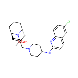 CC(=O)N1[C@H]2C=C(CN3CCC(Nc4ccc5cc(Cl)ccc5n4)CC3)C[C@H]1CCC2 ZINC000101139299