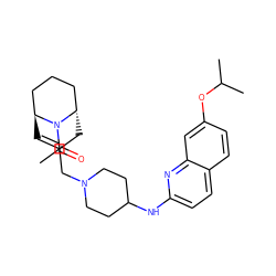 CC(=O)N1[C@H]2C=C(CN3CCC(Nc4ccc5ccc(OC(C)C)cc5n4)CC3)C[C@H]1CCC2 ZINC000101444966