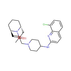 CC(=O)N1[C@H]2C=C(CN3CCC(Nc4ccc5cccc(Cl)c5n4)CC3)C[C@H]1CCC2 ZINC000101160409