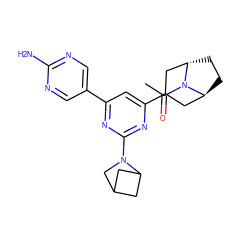 CC(=O)N1[C@H]2CC[C@H]1CC(c1cc(-c3cnc(N)nc3)nc(N3CC4CC3C4)n1)C2 ZINC000653671216