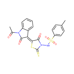 CC(=O)N1C(=O)/C(=C2\SC(=S)N(NS(=O)(=O)c3ccc(C)cc3)C2=O)c2ccccc21 ZINC000013555352